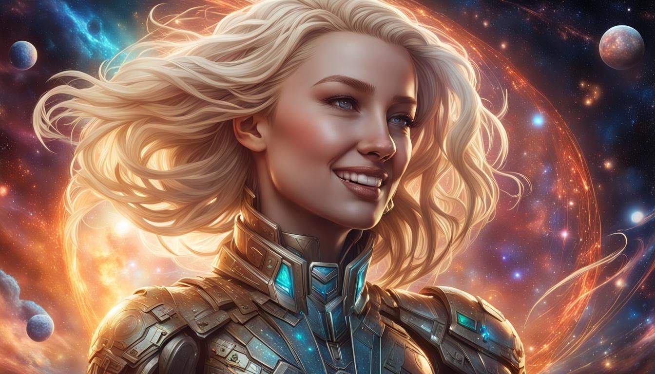 Gorgeous Cosmic Woman in Digital Art Style