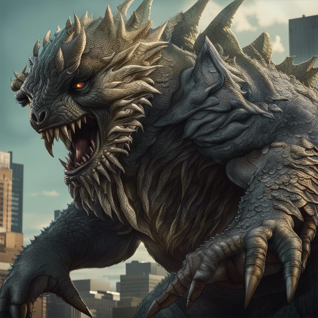 Monsterverse Inspired Kaiju Battle in a Thunderstorm