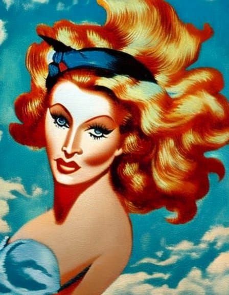 Blond Woman in Expressionist Renaissance Horror Style