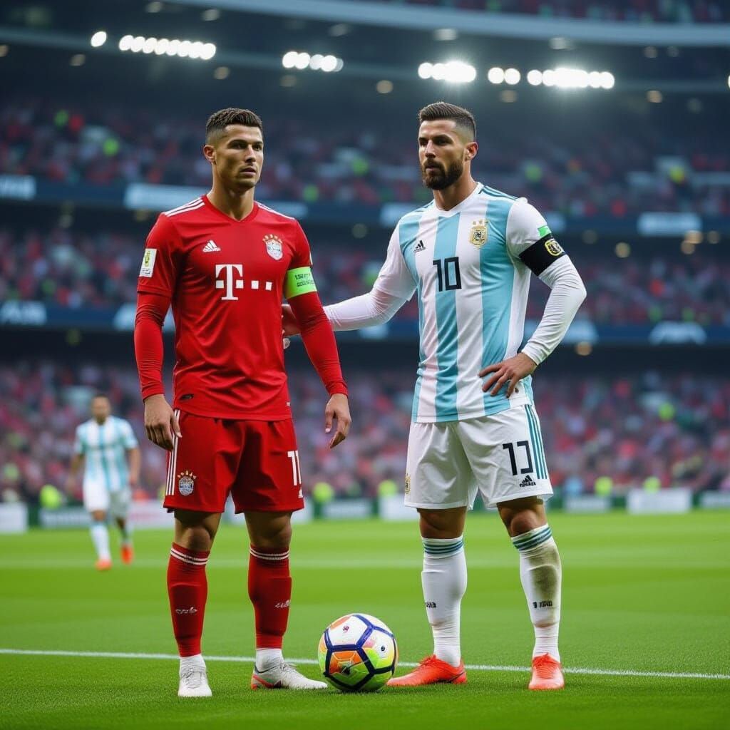 Ronaldo and Messi Hang Out in Futuristic Stadium