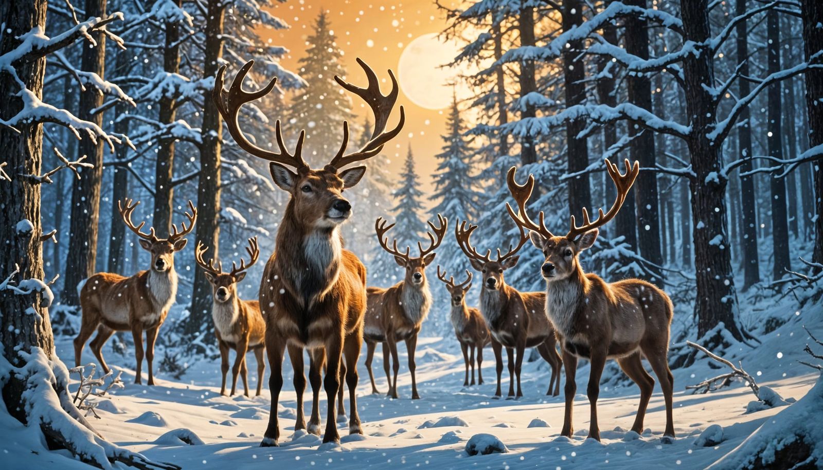 Reindeer in Winter Wonderland