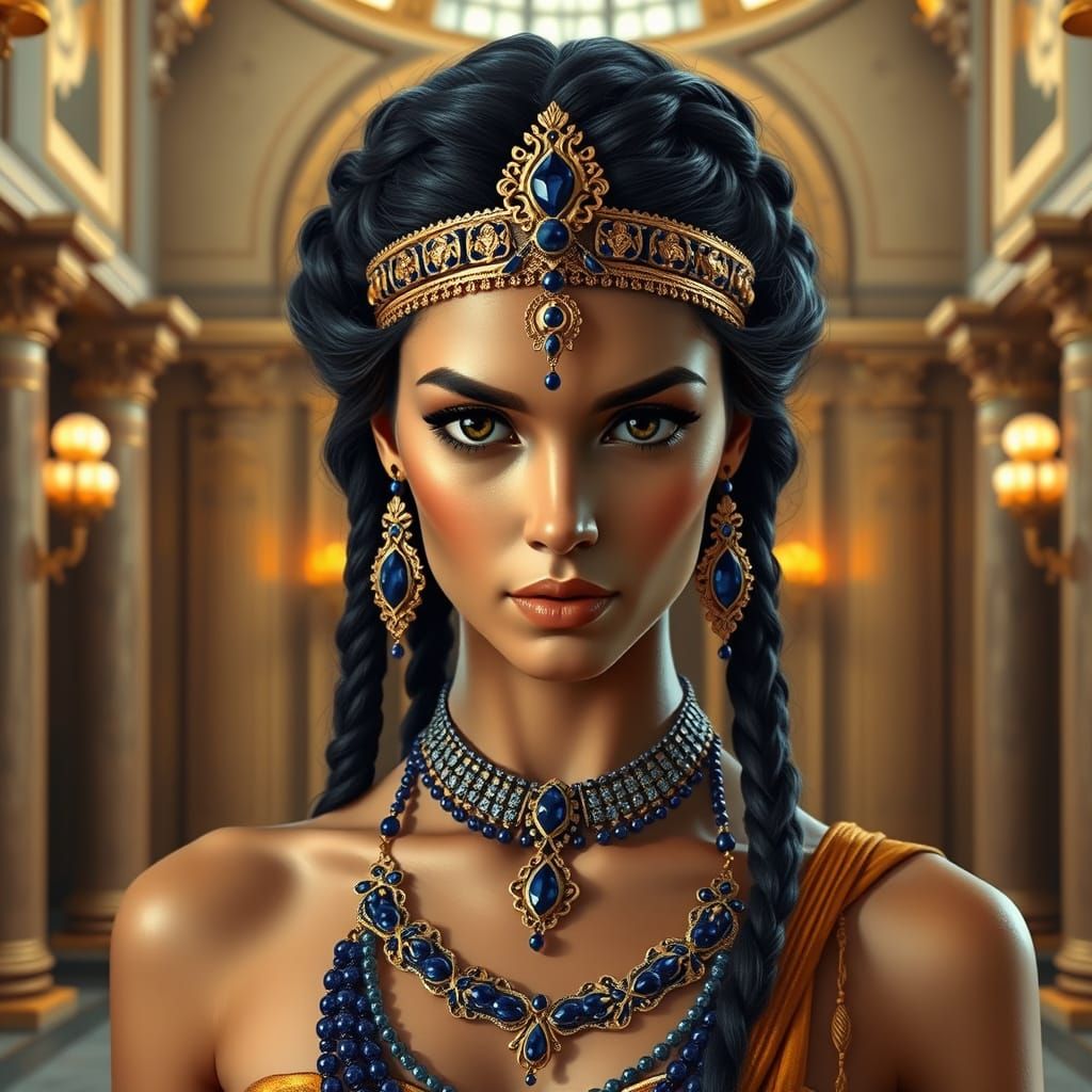 Cleopatra Selene II as Isis in Alexandria Palace