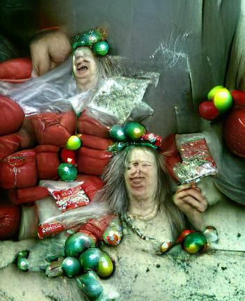 Surreal "Christmas on Crack" AI Image
