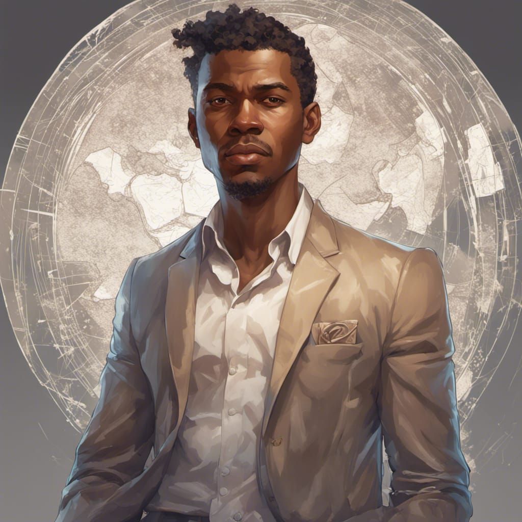 Astrophysics Professor Portrait in Hyperdetailed Digital Art