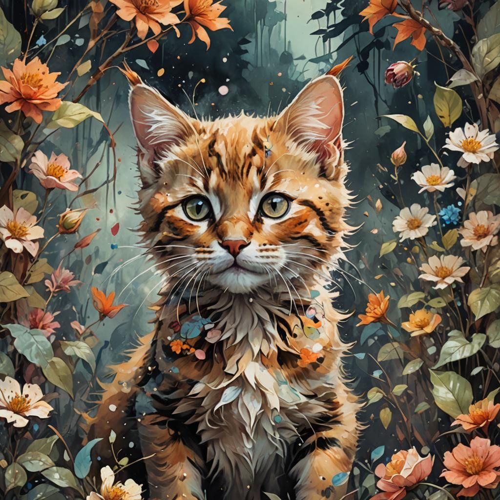 breathtaking kitten cover art Artwork, perfect 8 k by Jon Foster, Carne Griffiths, Camilla D'Errico, Jean Baptiste Monge...