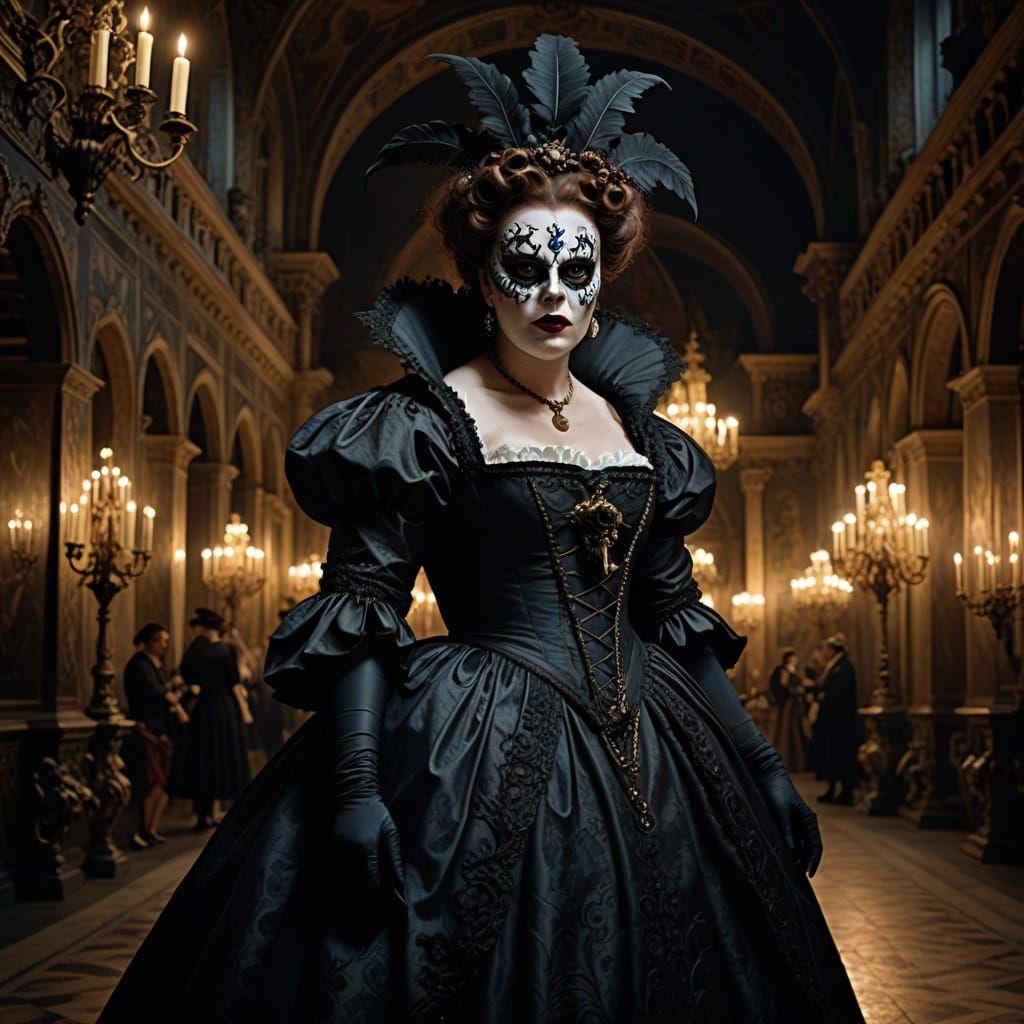 Ethereal Vampire Goddess in Baroque Splendor