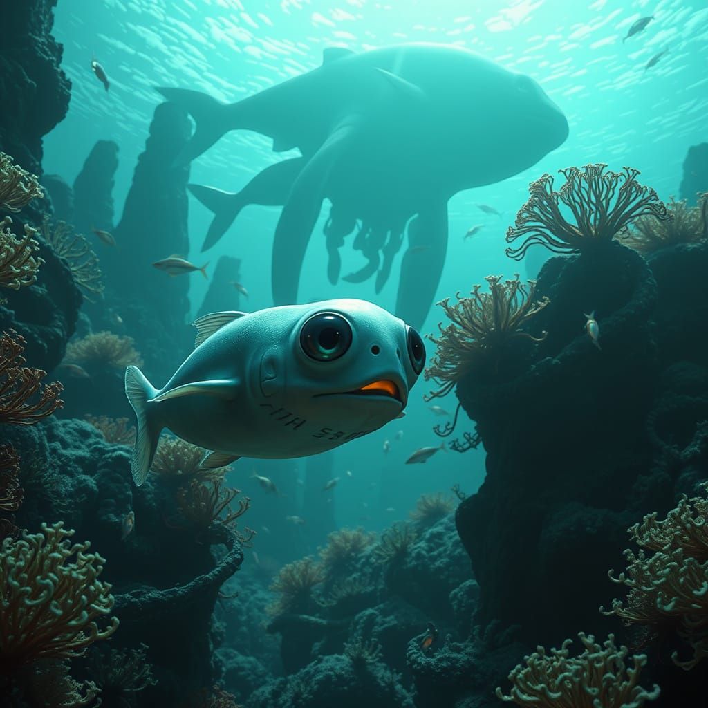 Hyper-Realistic Alien Submarine Creature in Exotic Ocean Jun...
