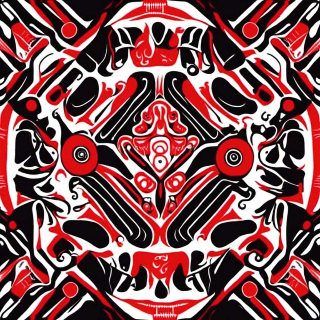 <lora:HaidaStyle:1.0>  Simplistic Haida style picture of a h...