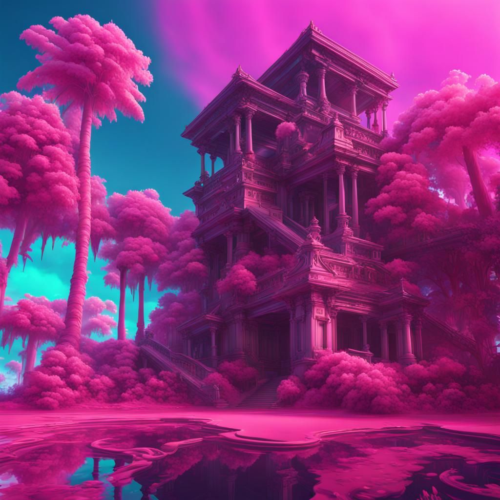Vaporwave Aesthetic Digital Matte Painting