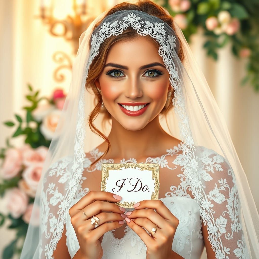 Romantic Watercolor Wedding Scene with Floral Embroidery