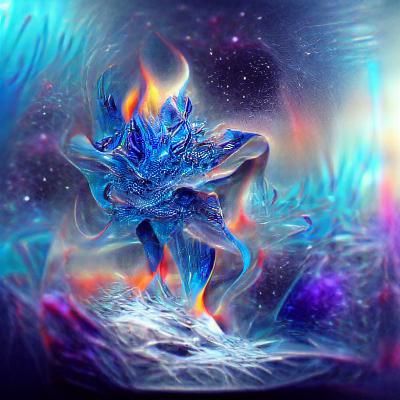 Blue Flame Frozen Abyss in Astral Illustration