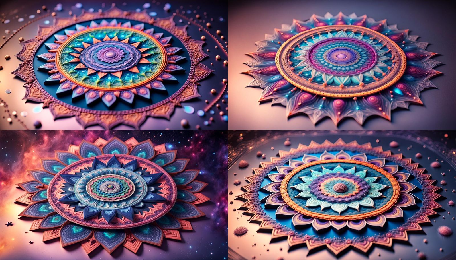 Detailed Galactic Mandala with Saturated Colors