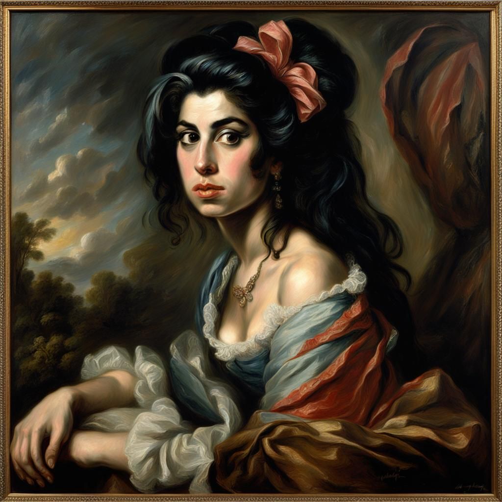 Amy Winehouse as 18th Century Portrait