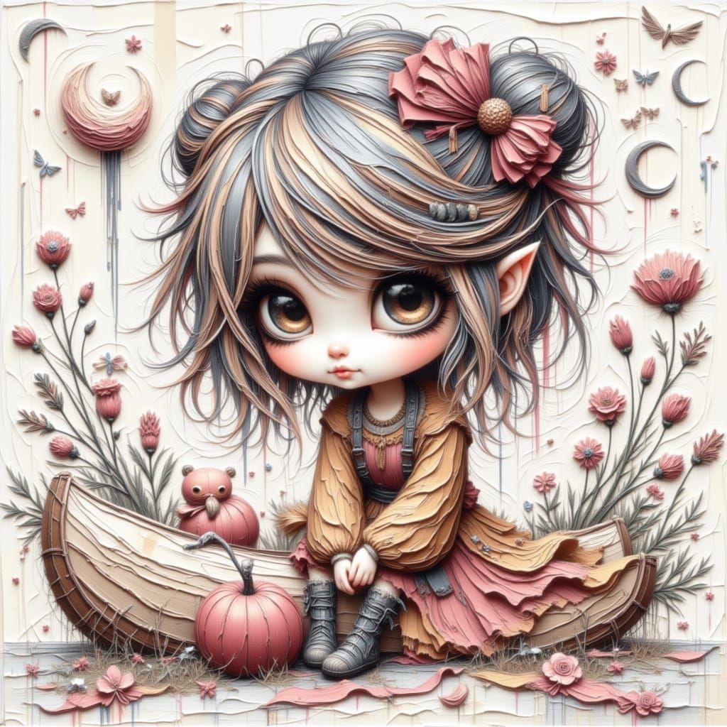 Super Cute Character with Bohemian Flair