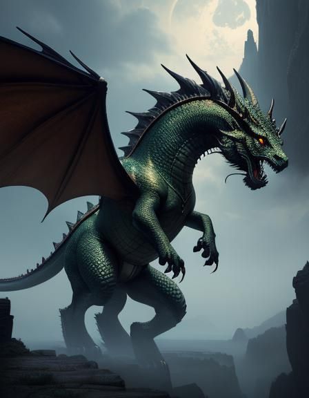 Psychedelic Dragon Digital Matte Painting