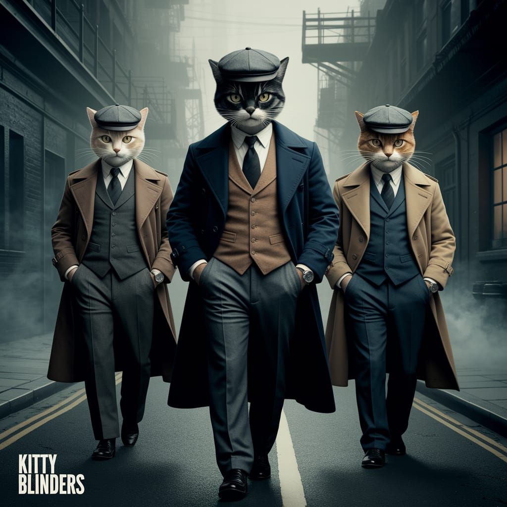 Gangster Cats in 1920s Noir Style