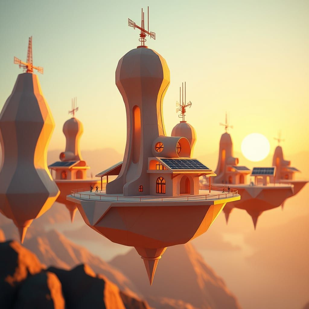 Origami Floating Village in 2200