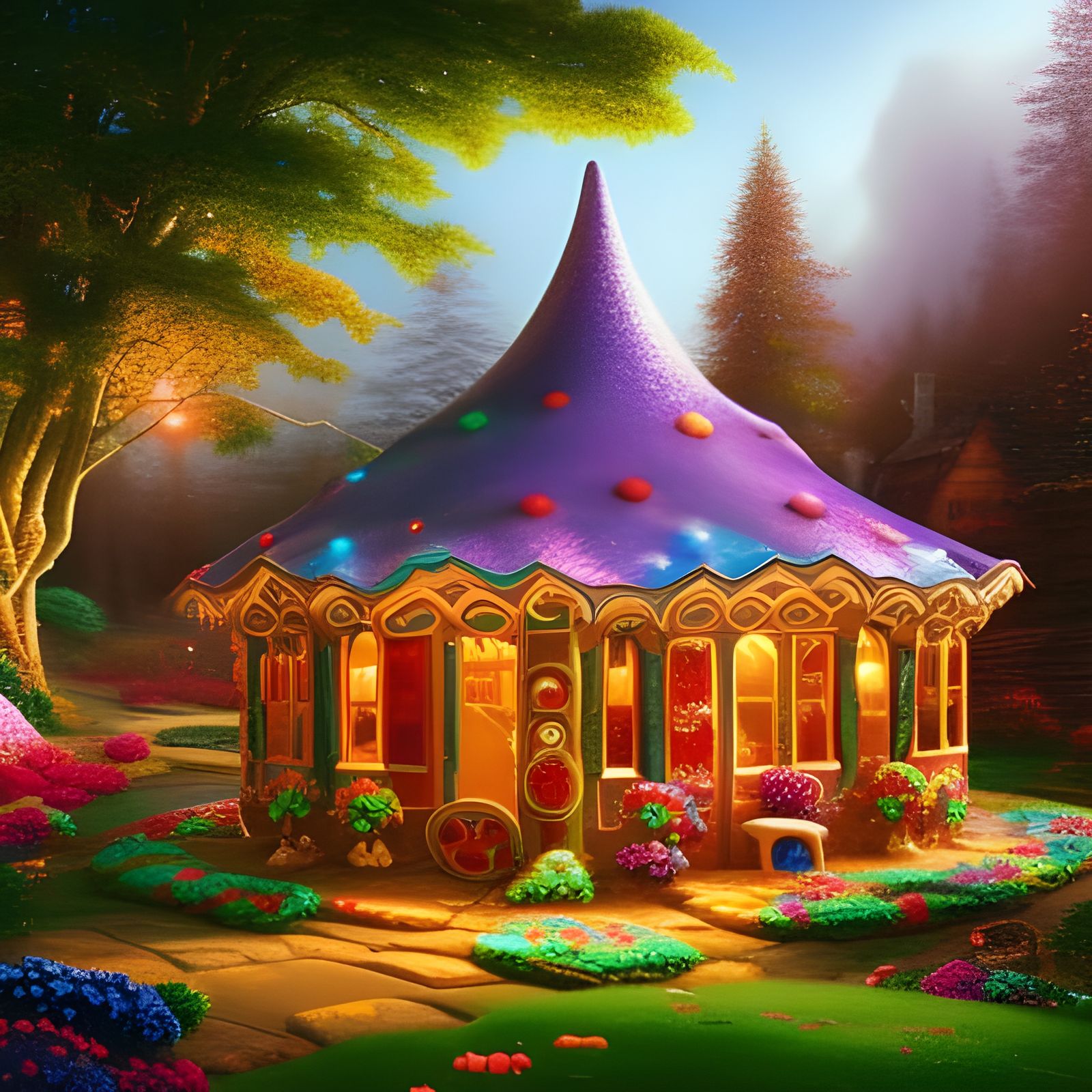 Gingerbread House in Ethereal Fantasy Style