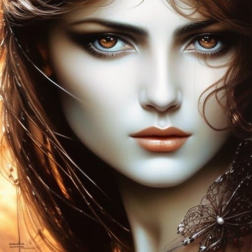 Beautiful Woman in Silver Suit: Hyperdetailed Portrait