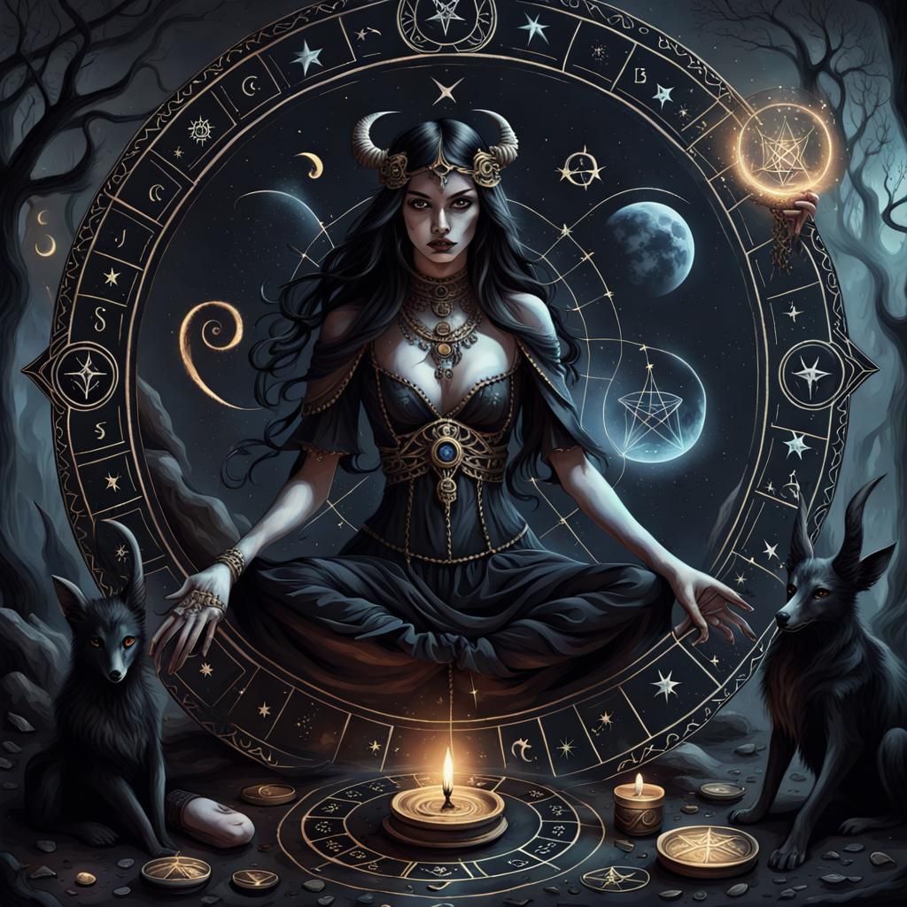 Mystical Occult Horoscope in Dark Fantasy Art