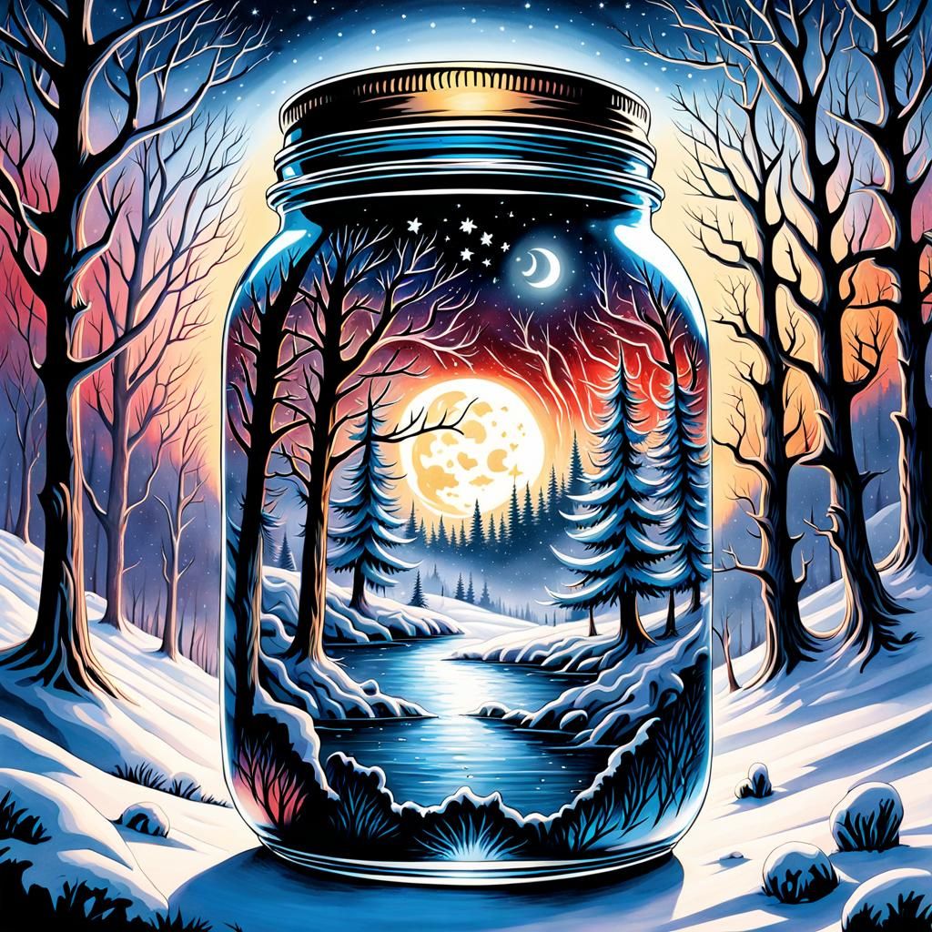 Gothic Winter Landscape: Fire in a Jar