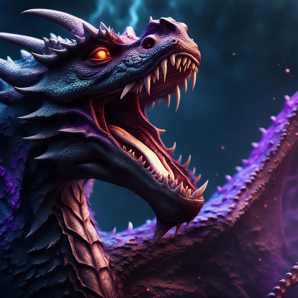 Cyberpunk Dragon in Glowwave Style