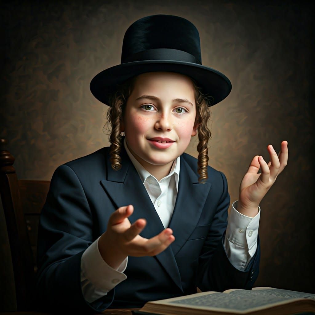 Hasidic Youth in Contemplative Repose