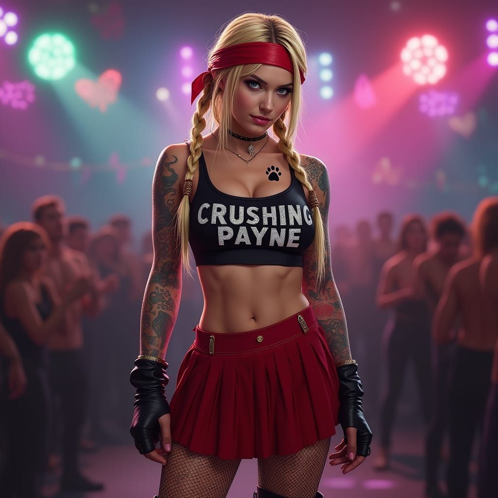 Sultry Female Wrestler in Hyperrealistic Style