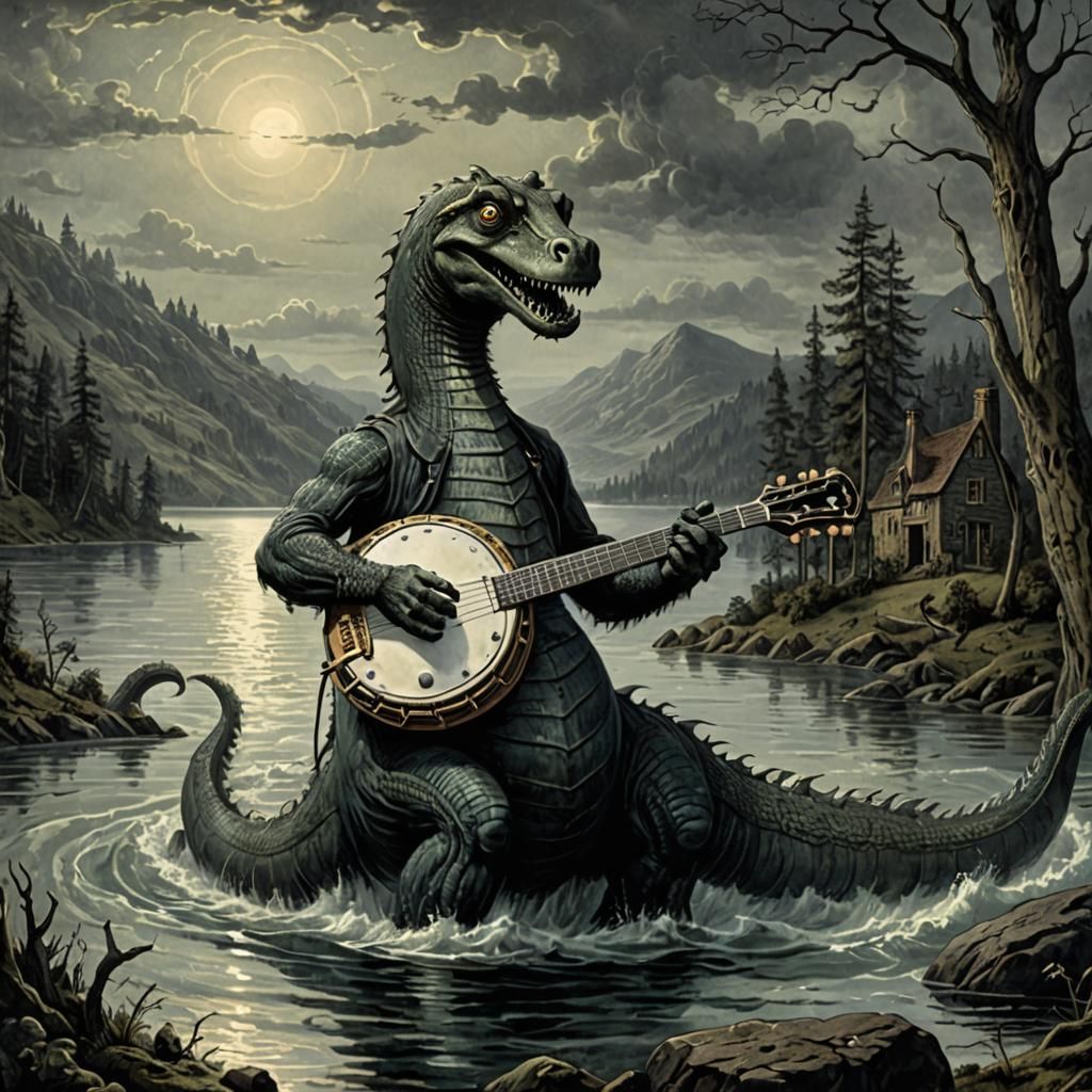 Loch Ness Monster Banjo, Horror Style