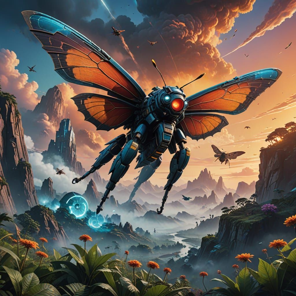 Majestic Mothra Soars Through Vibrant Realms