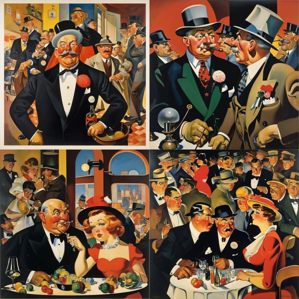 Surrealist Cityscape in the Style of George Grosz