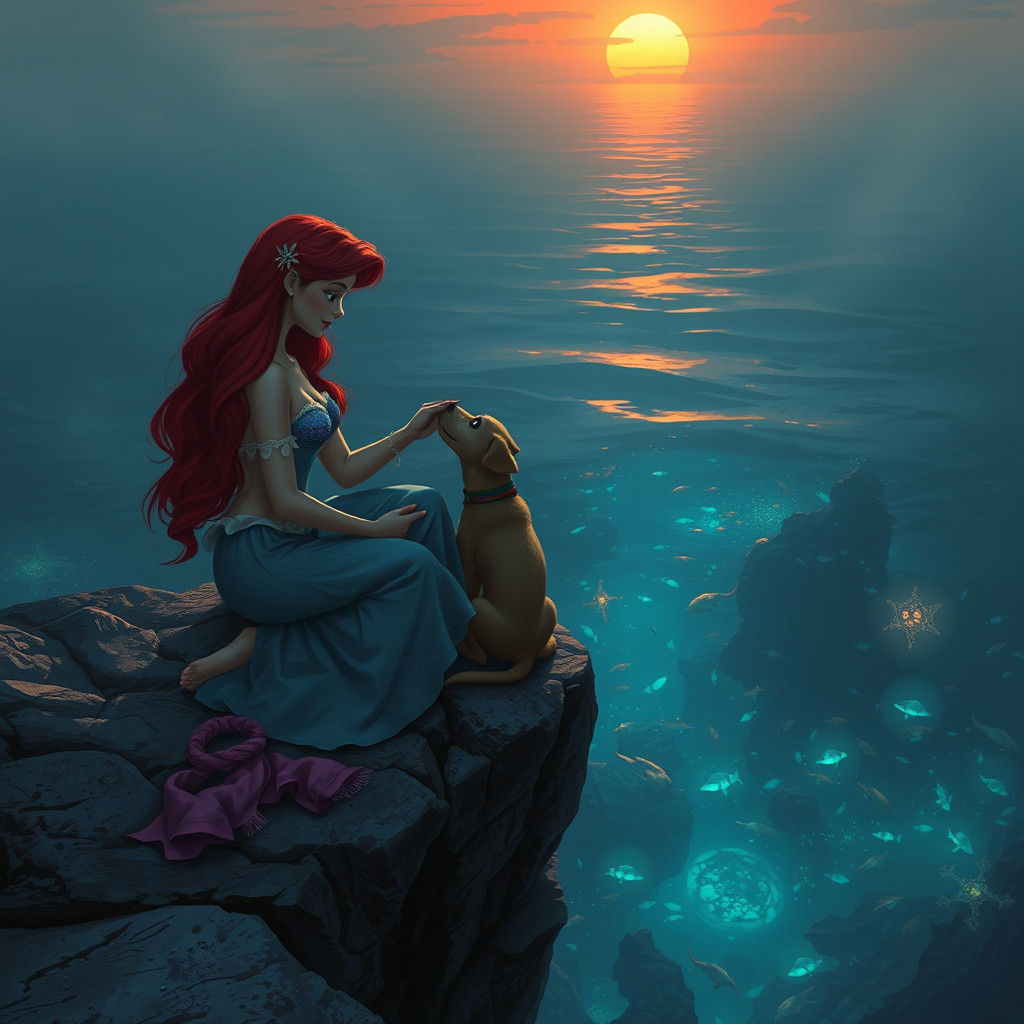 Ariel and Max on a Sunset Cliffside