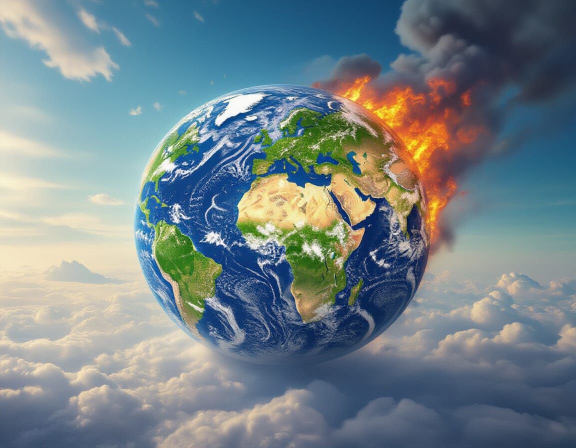 Earth Divided: A Vibrant and Volcanic Landscape