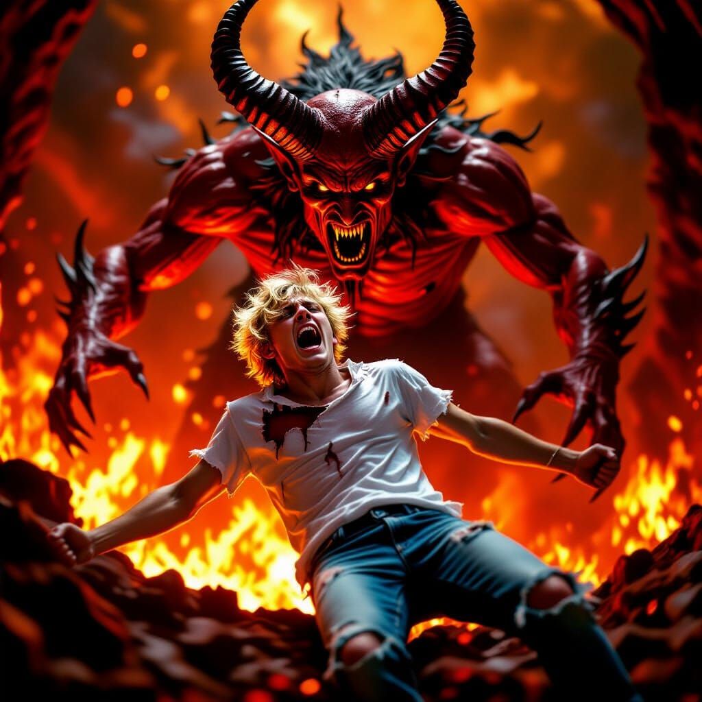 Satan's Descent: A Photorealistic Underworld Abduction