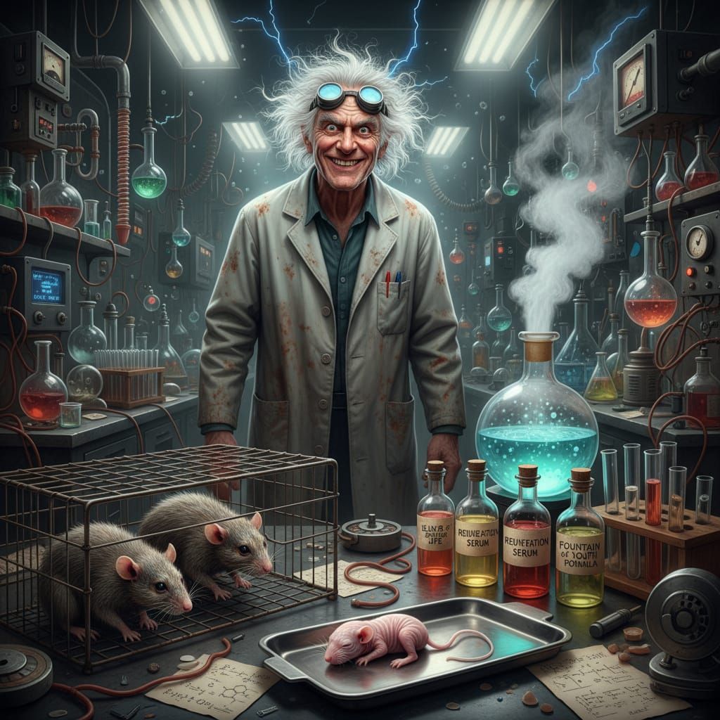 Mad Scientist Lab Searches for Fountain of Youth Formula