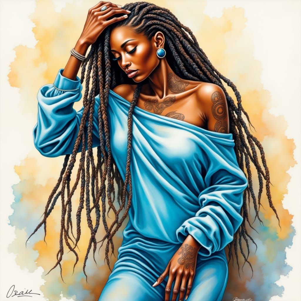 Hyper-Realistic Portrait of a Young African Woman with Vibra...