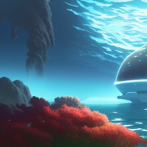Subnautica in Studio Ghibli Anime Style