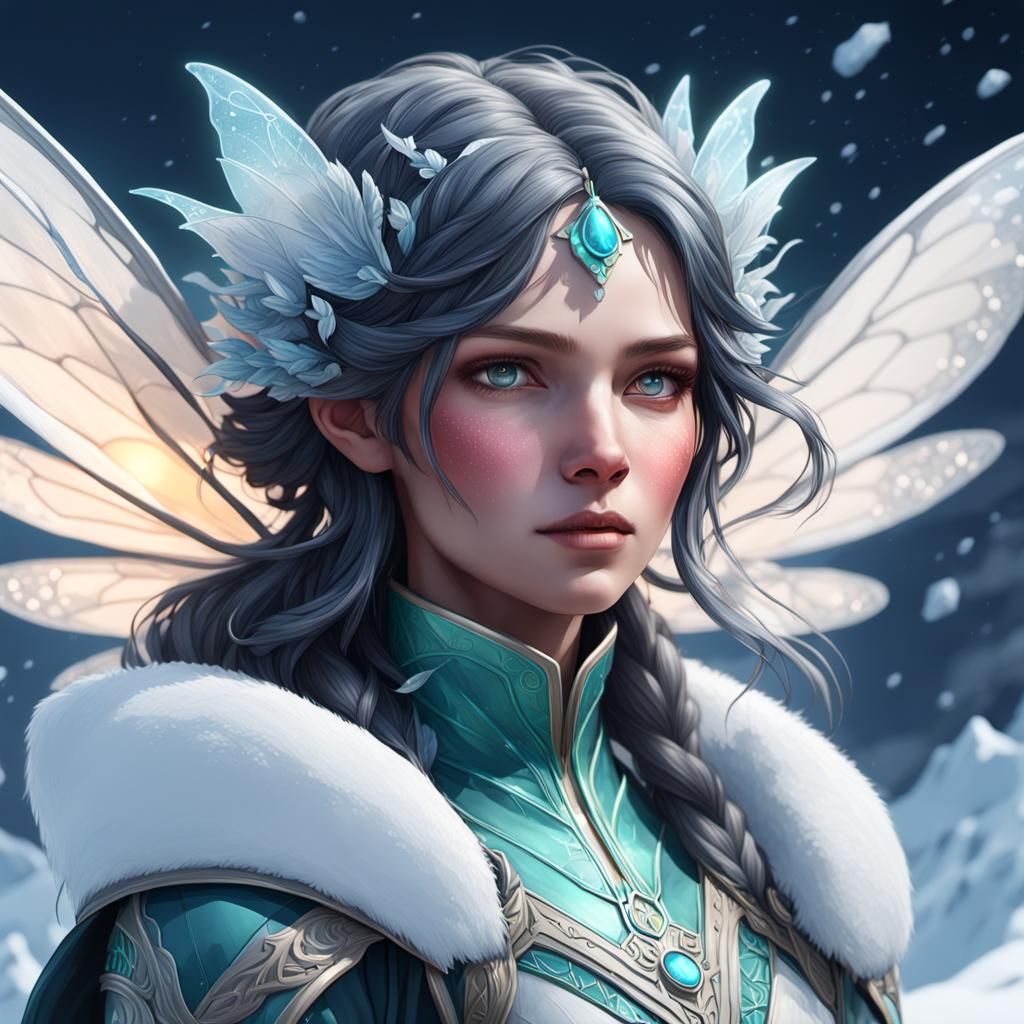 Antarctic Tundra Fairy Portrait in Hyperdetailed Style