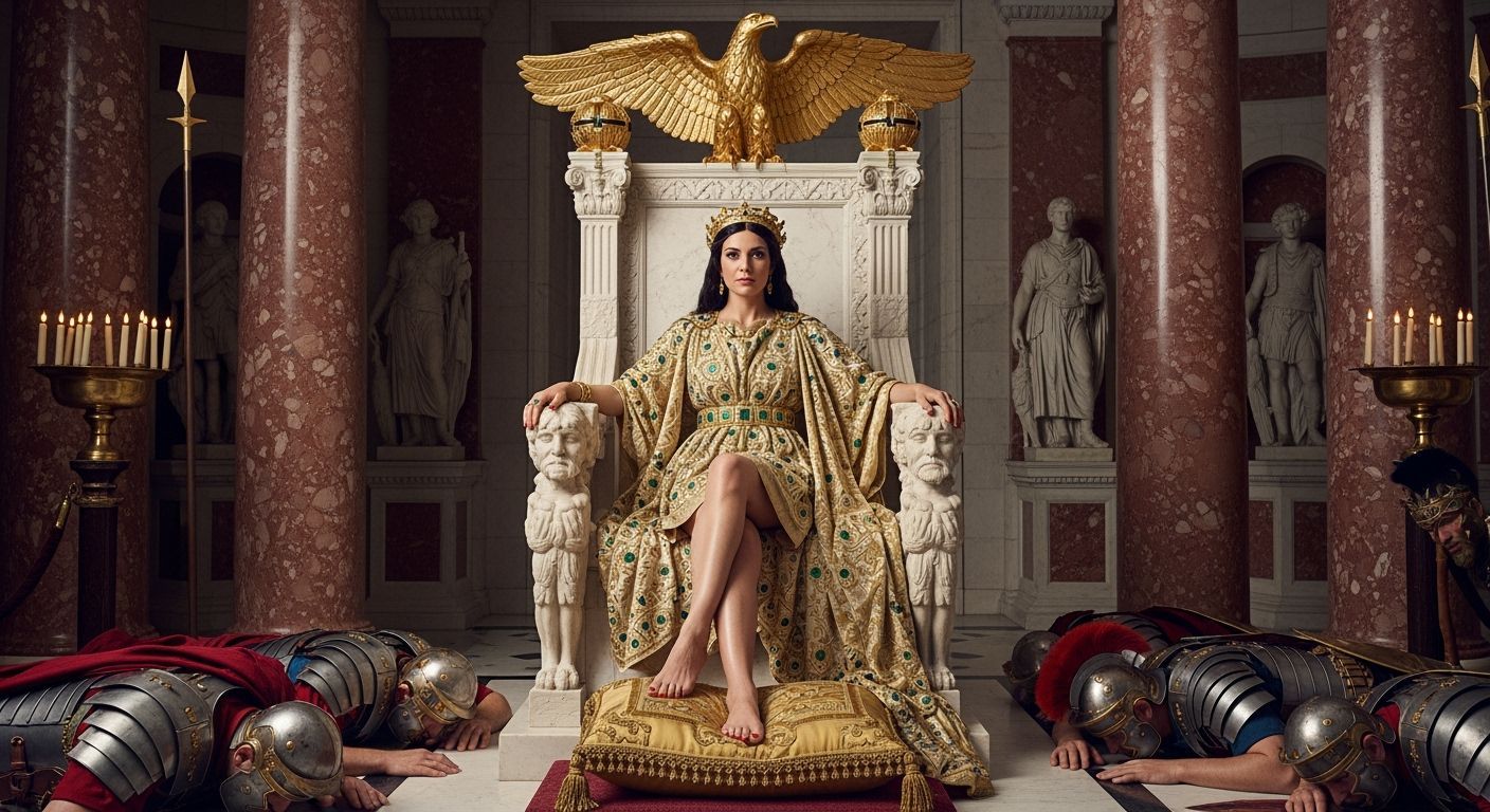 Empress Messalina on Emerald Throne