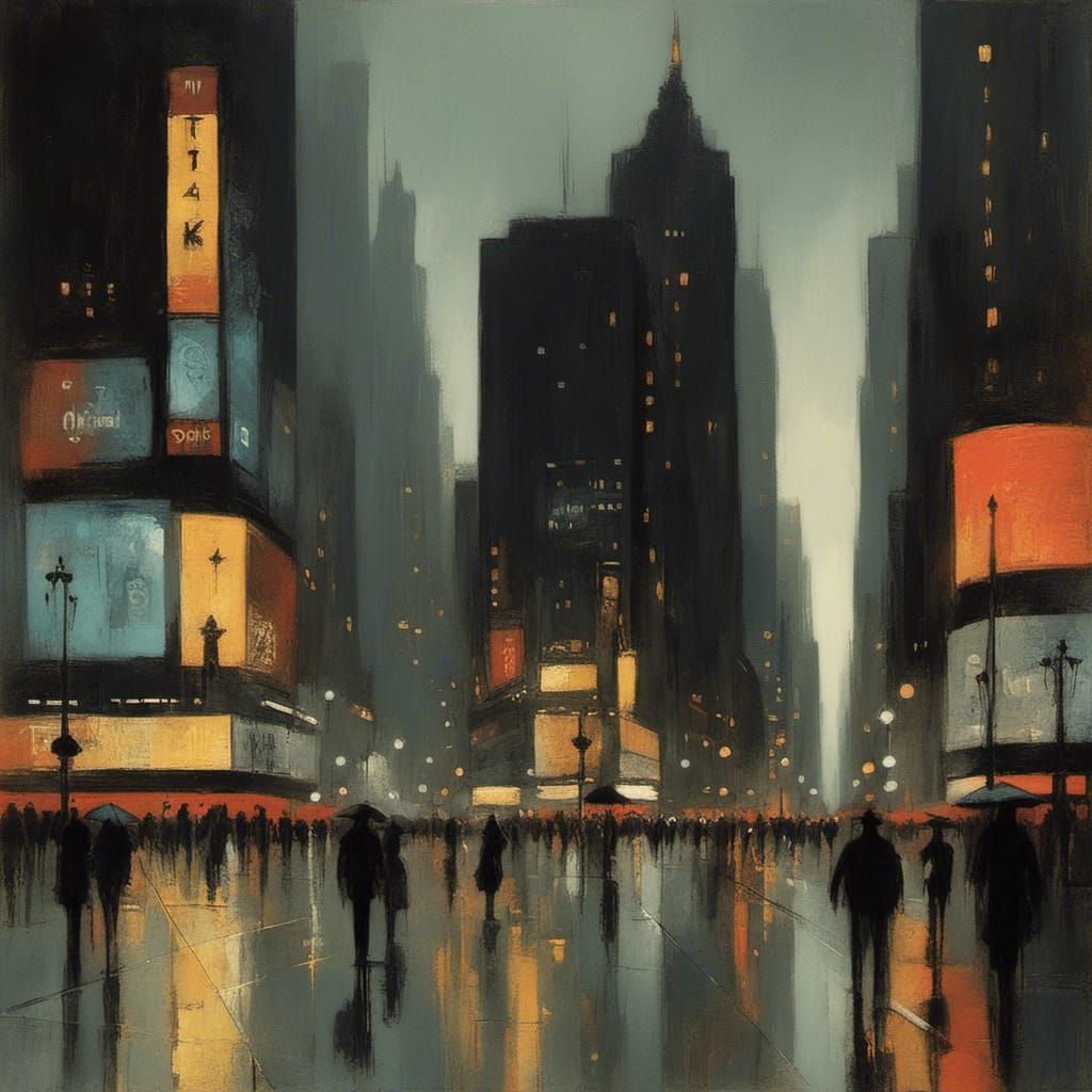 Monster in Times Square at Night