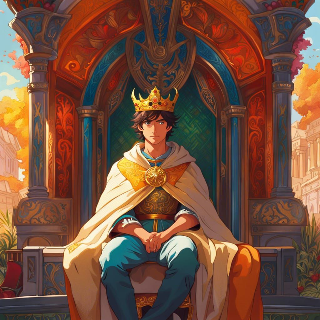 Young King on Throne, Studio Ghibli Style