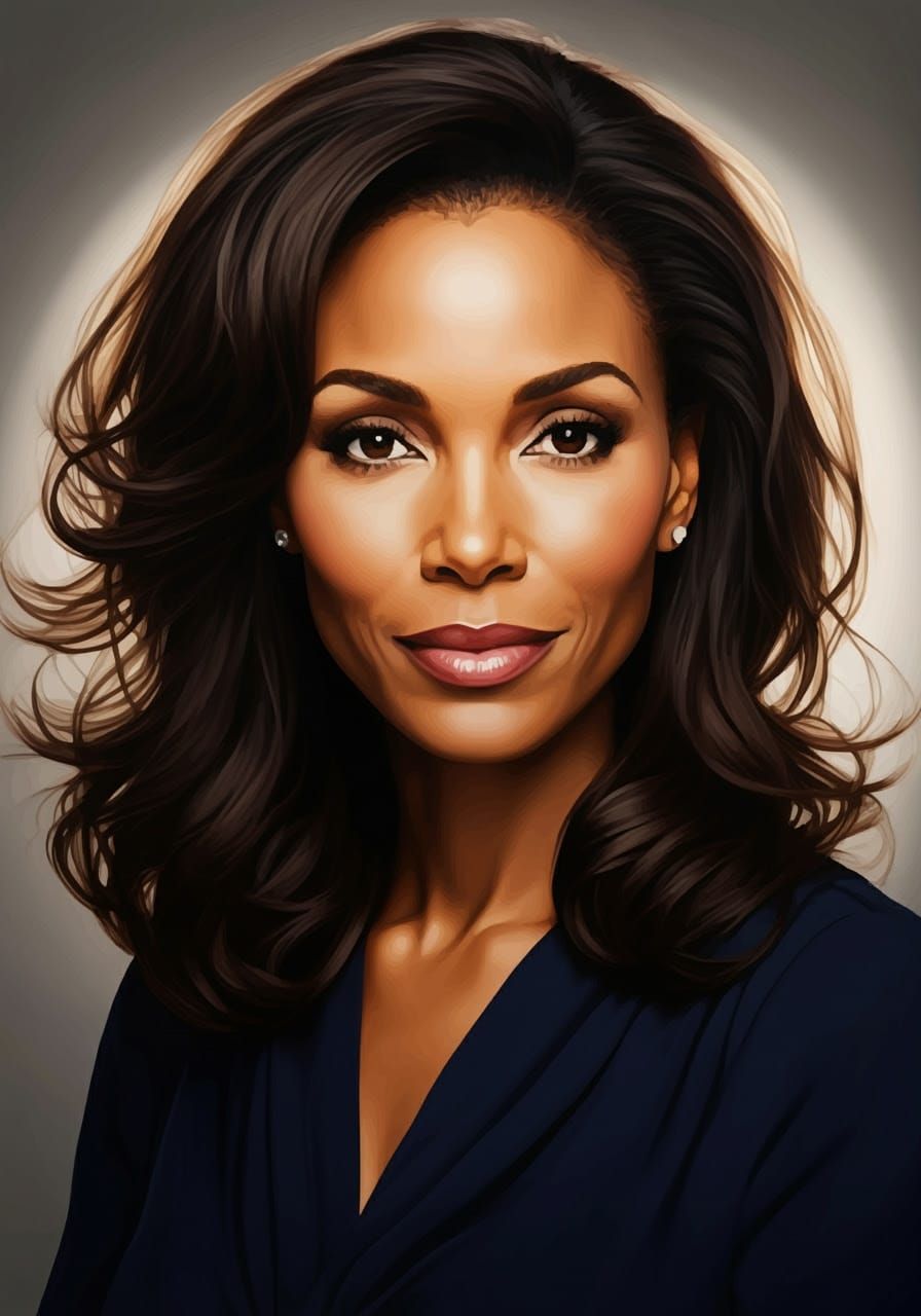 Serene Soap Actress in Photorealistic Acrylic Portrait