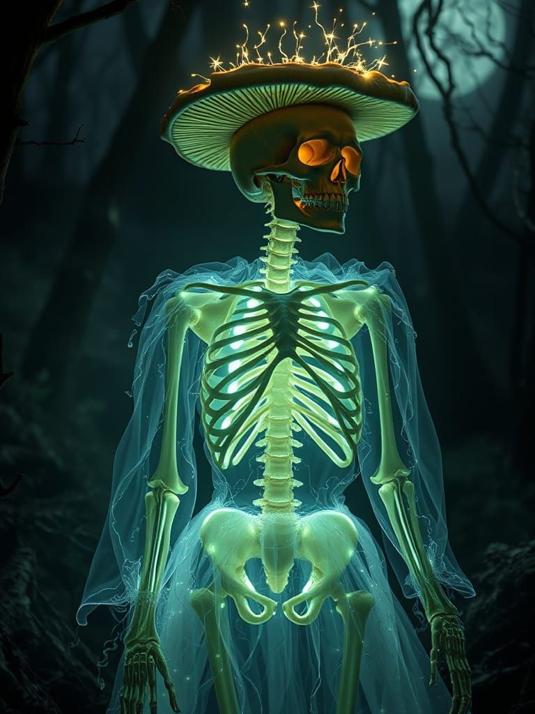 Mysterious Bioluminescent Lady of the Forest