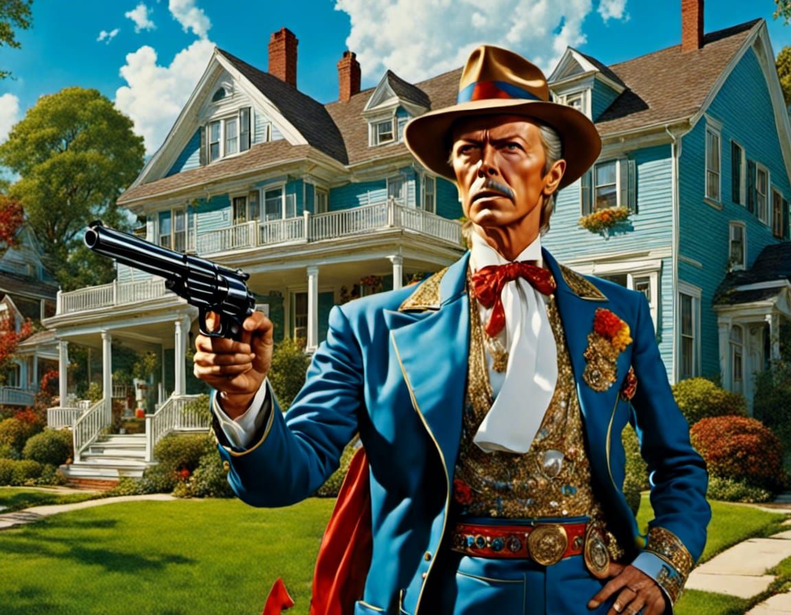 Angry David Bowie Grandpa in Grand Theft Auto Art