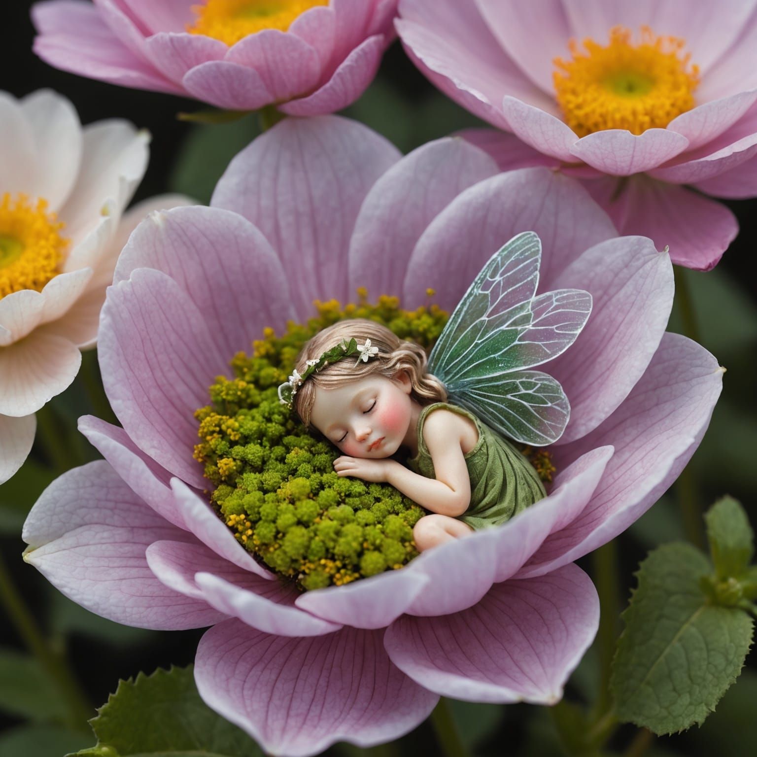 Fairy Asleep Inside a Flower