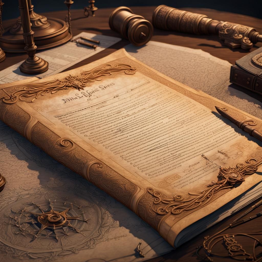 Detailed Bill of Rights Concept Art in 8K