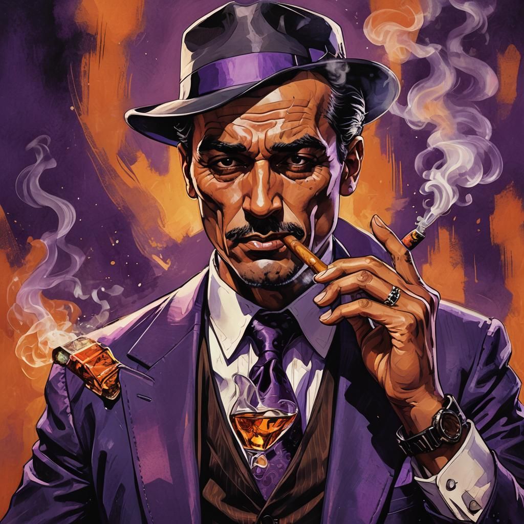 Gangster Portrait in Comic Book Style