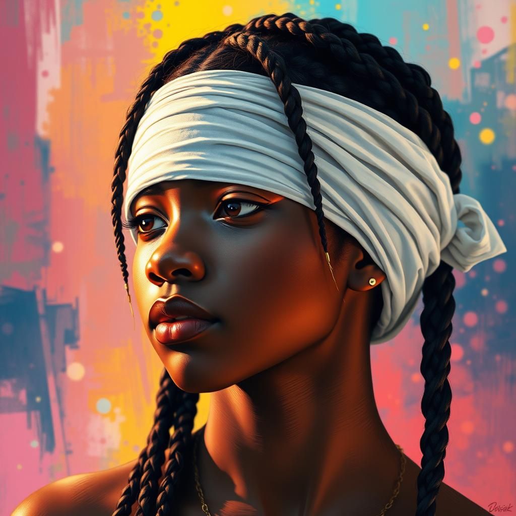 Serene Teenage Girl Portrait in Dreamscape