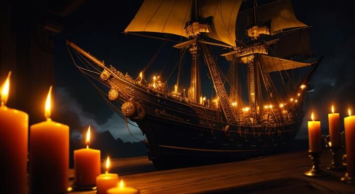 Pirate Captain Celebrates in Baroque Style