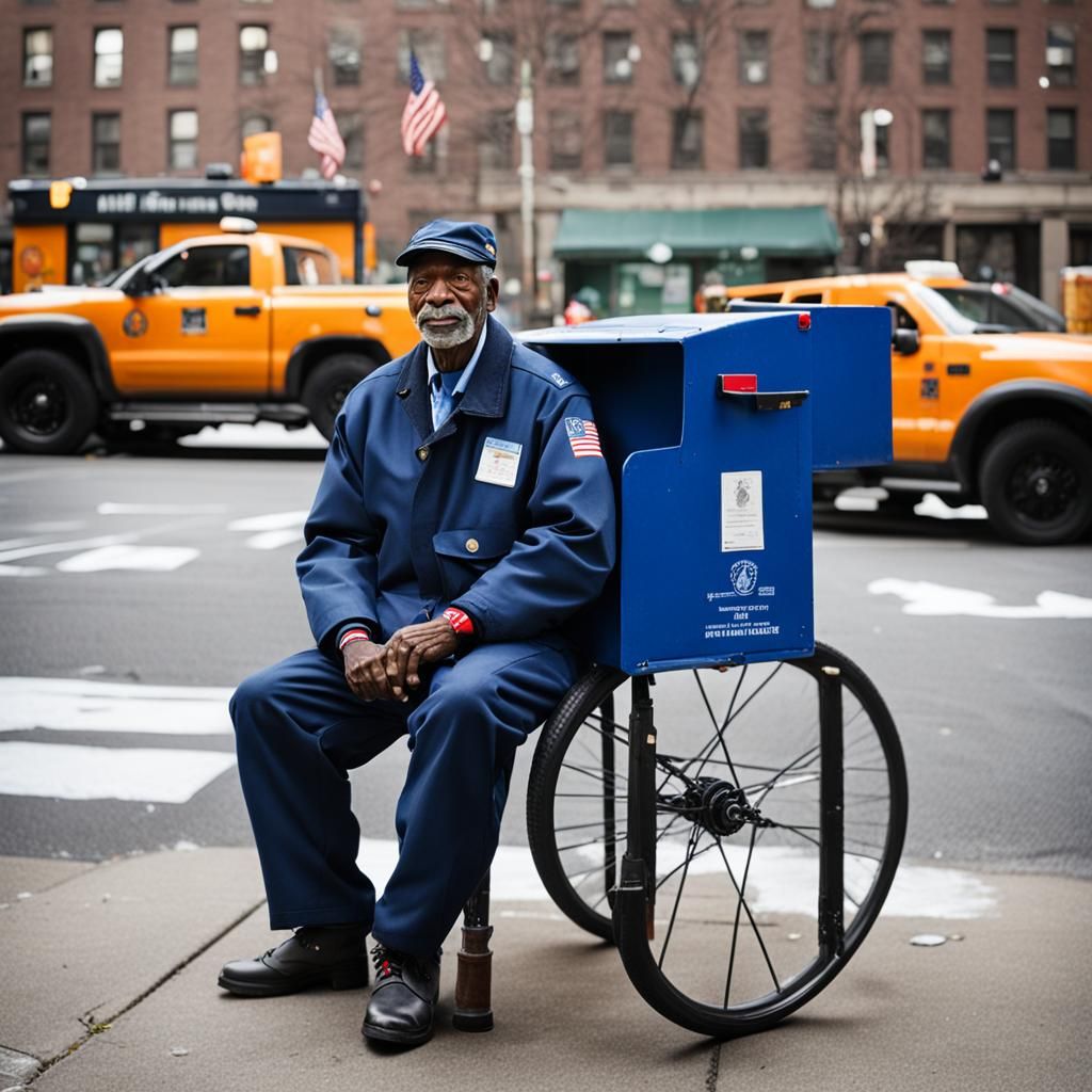 artistic photograph portrait of mailman humans of new york